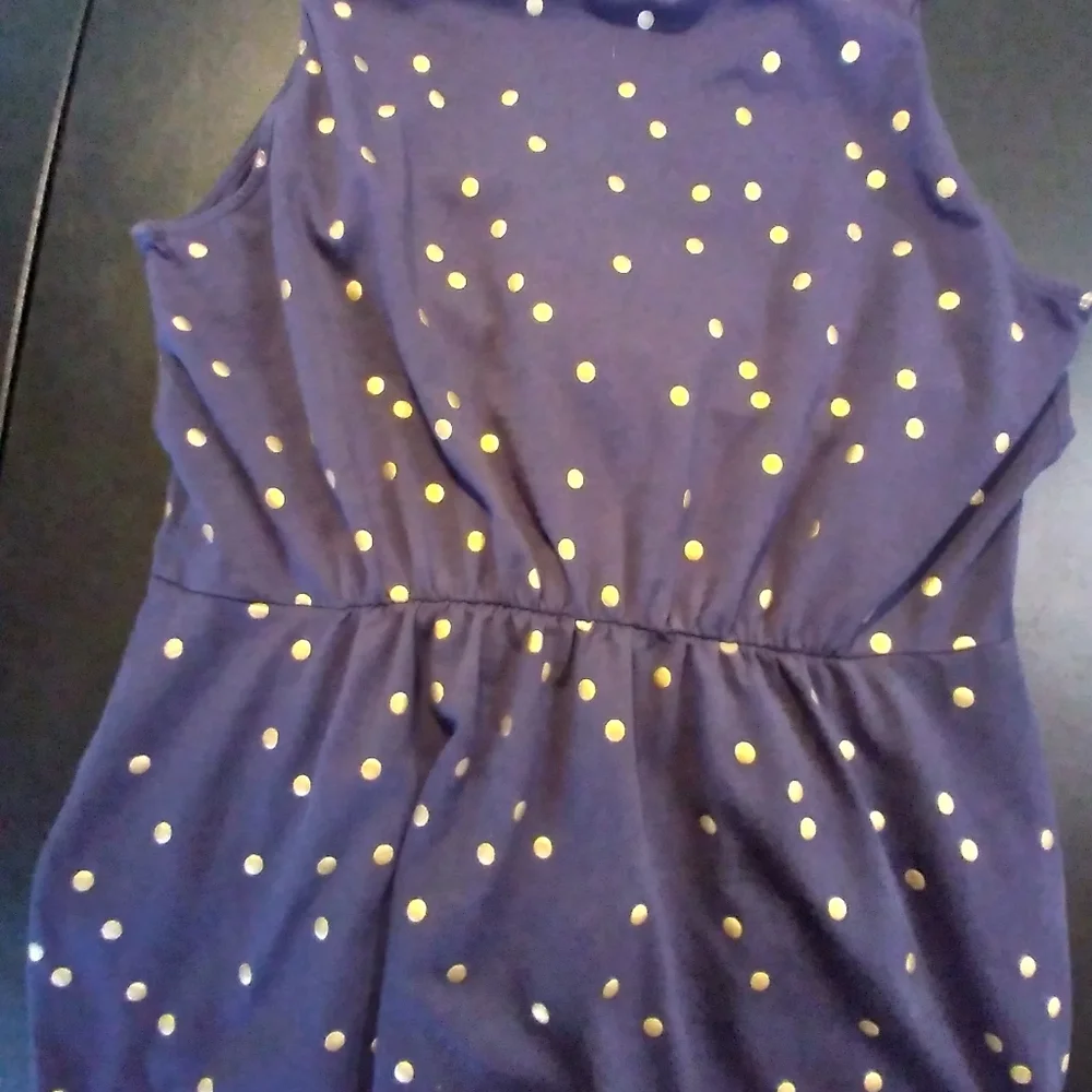 Boden Navy Polka Dot Sleeveless Fit & Flare Dress Size 12R Stretchy Flowy Casual - Picture 6 of 11